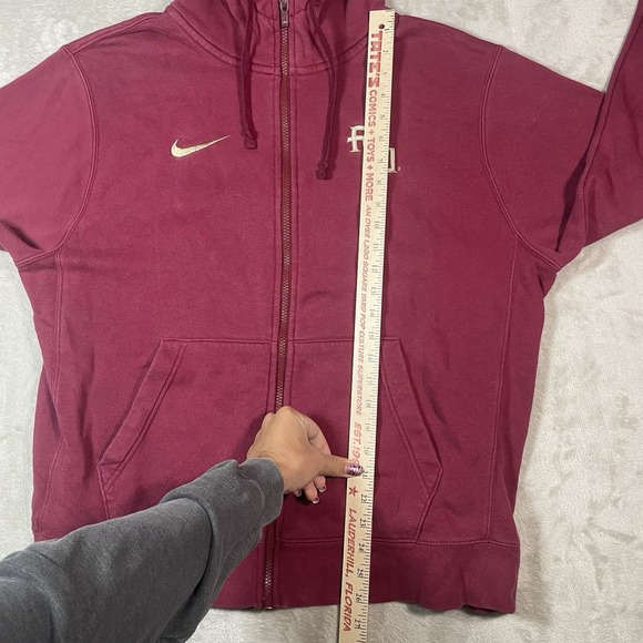 Florida State Seminoles Hoodie Mens L Maroon Nike Full Zip NCAA FSU Garnet - Picture 7 of 7